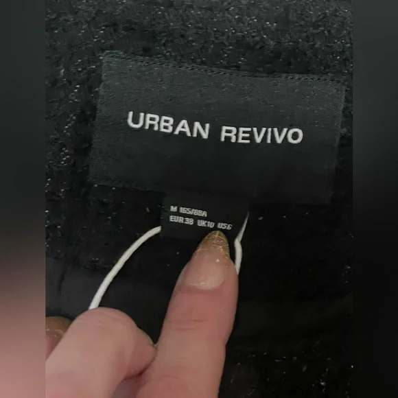 Urban Revivo Women’s Tweed Business Casual Jacket Medium Bow Buttons - Picture 5 of 12